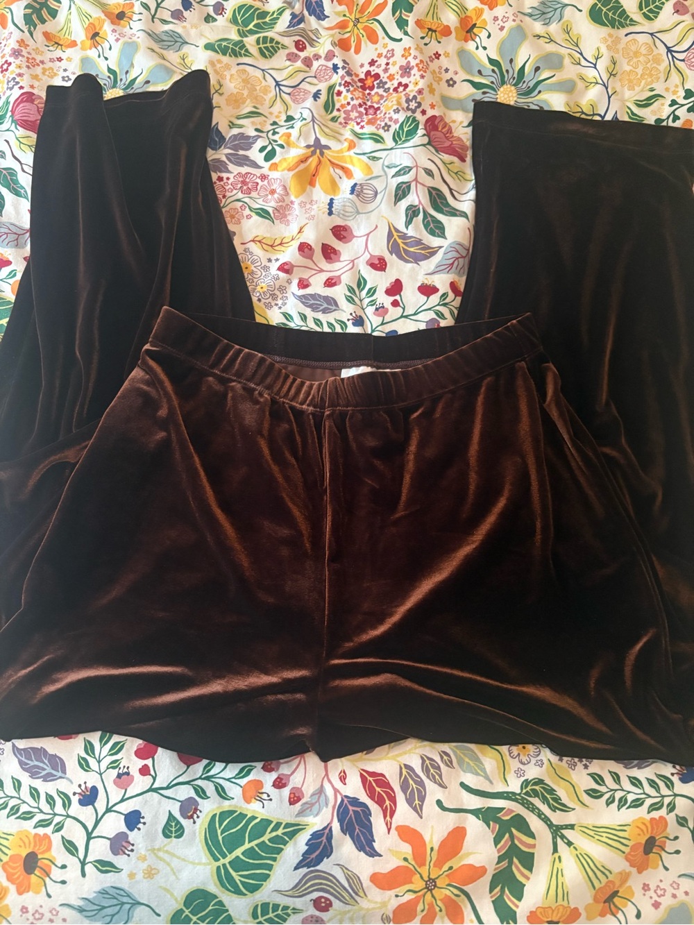 Vintage Susan Grave Style velour, velvet dark chocolate brown pants size L